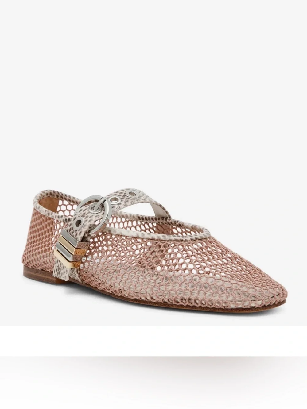 Steve Madden Woven Mesh Mary Jane Ballet Flat - Rose Gold size 9